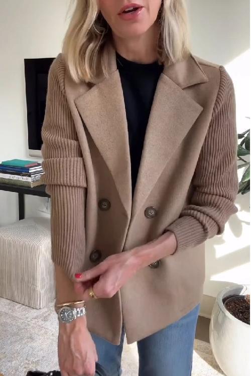MIRANNE | ELEGANT KNIT-SLEEVE BLAZER