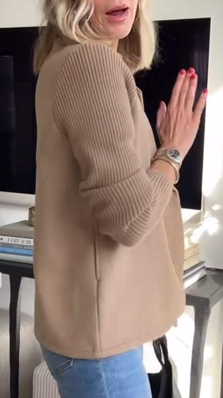 MIRANNE | ELEGANT KNIT-SLEEVE BLAZER