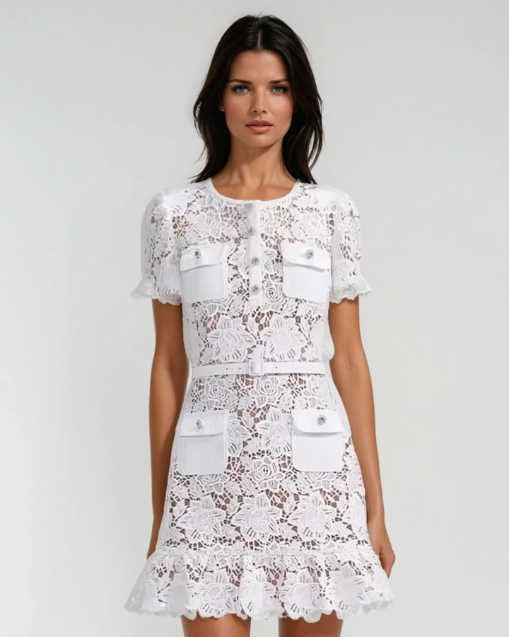 PENELOPE | ELEGANT LACE DRESS WITH POCKETS
