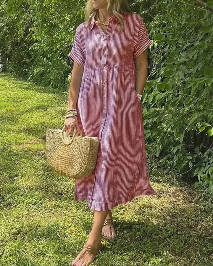 MEGAN | STRIPED MIDI DRESS